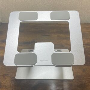 Amazon Basics Lightweight Laptop Stand Riser Silver Adjustable Desk Stand